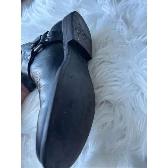 Frye Women's Phillip Harness Boots 6.5 B Black Leather Ankle Zip Motorcycle - Picture 6 of 7